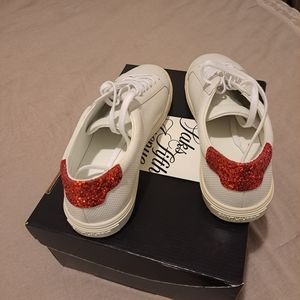 Red and white Saint Laurent sneakers